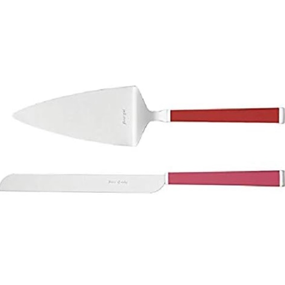 Kate Spade Lenox Juno Drive- 2 piece dessert set pink & red NIB - Picture 4 of 10